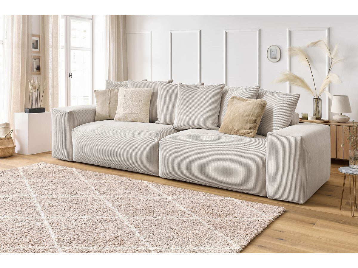 Canapé droit fixe 4 places VOLTAIRE velours côtelé