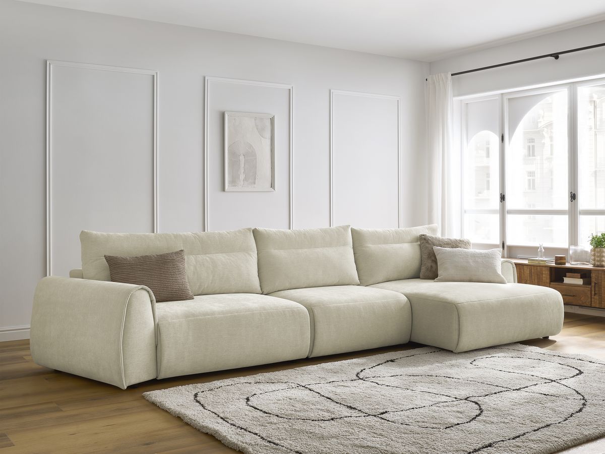 Canapé grand angle incurvé fixe ADEN