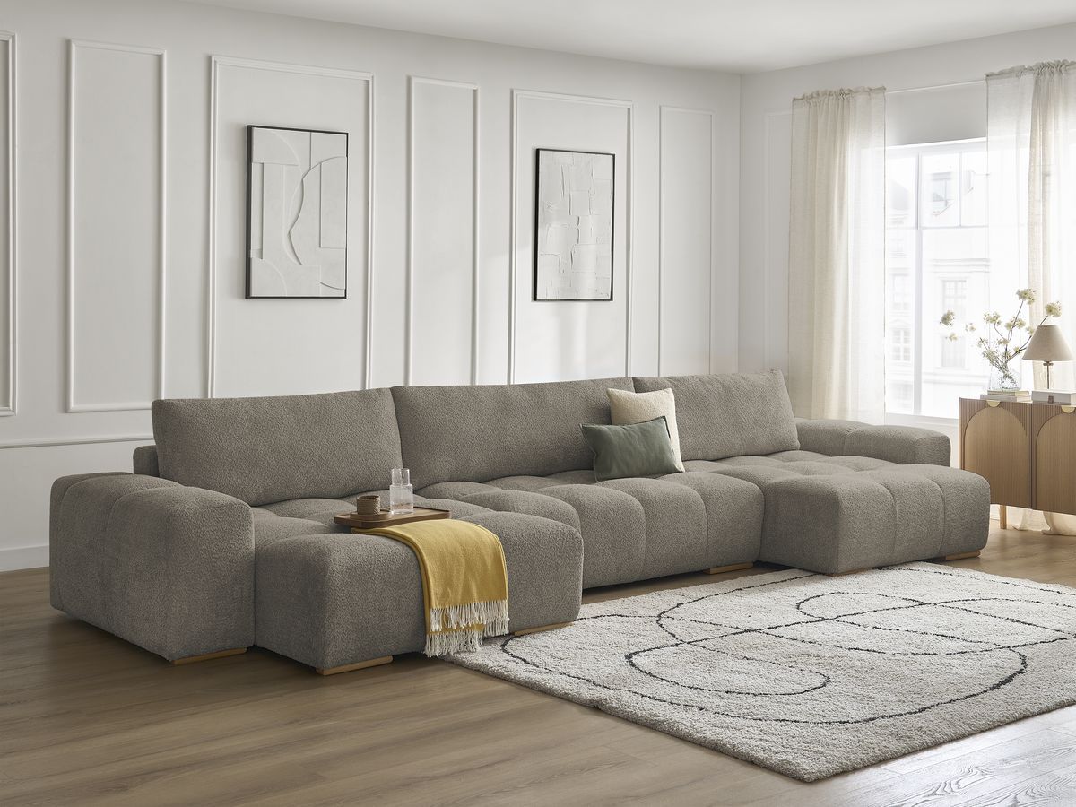 ANAKIN panoramische slaapbank met opbergvak en badstof bekleding