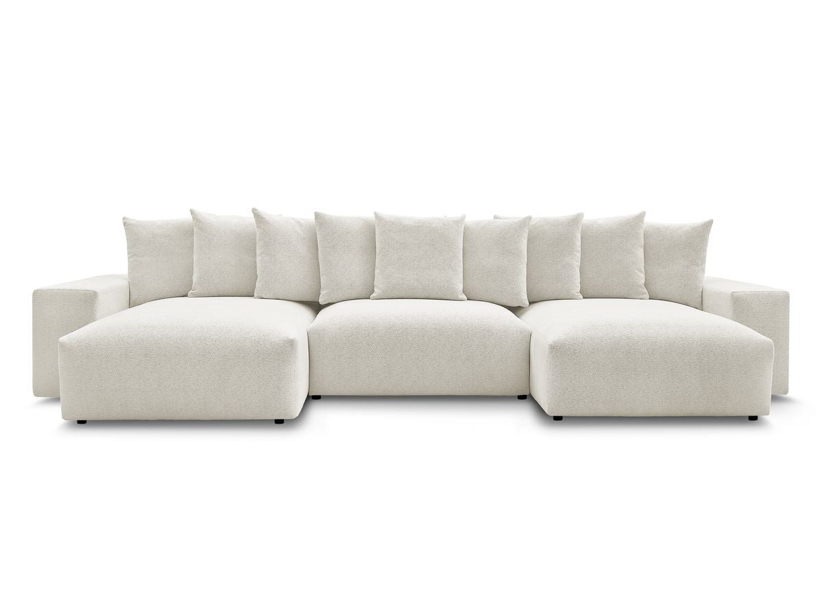 Canapé panoramique convertible coffre VOLTAIRE tissu chiné