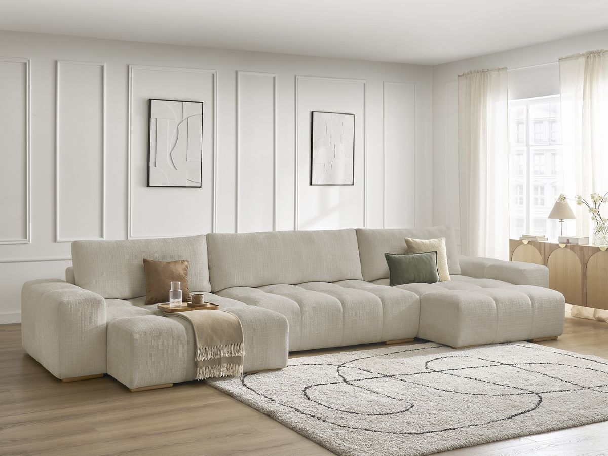 Canapé panoramique fixe ANAKIN tissu texturé