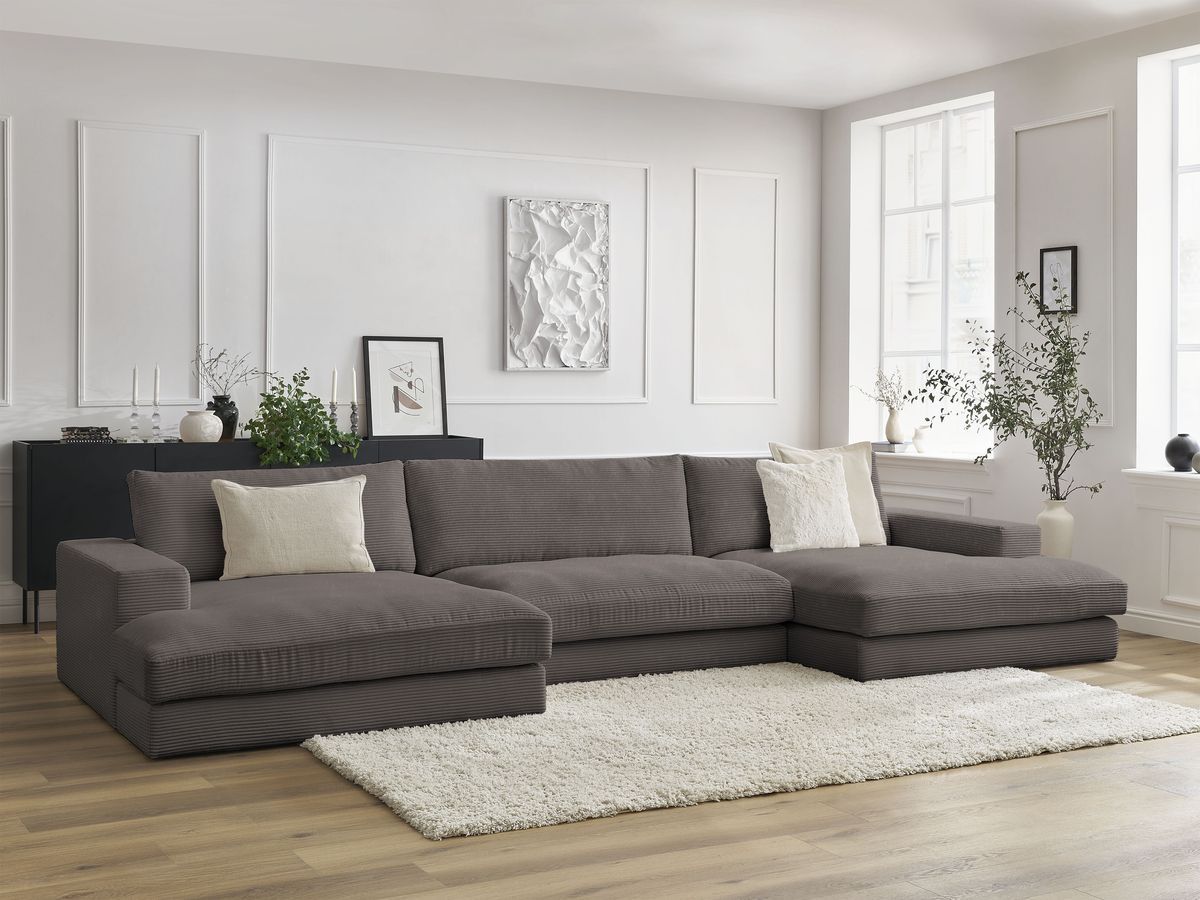 LEONARD vaste compacte panoramische bank in corduroy