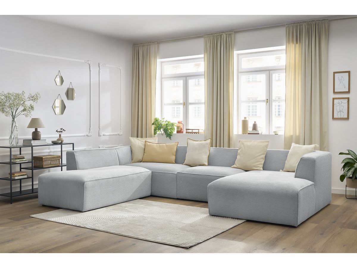 Canapé panoramique fixe MEGEVE tissu velours côtelé