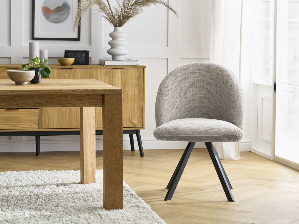 Chaise LALIE tissu texturé et pieds étoile