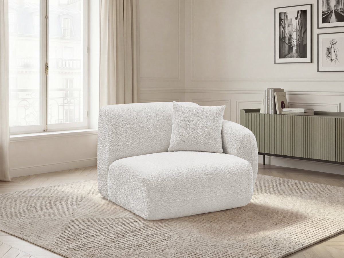 Chauffeuse 1 place avec accoudoir pour canapé modulable ANDA tissu chenille