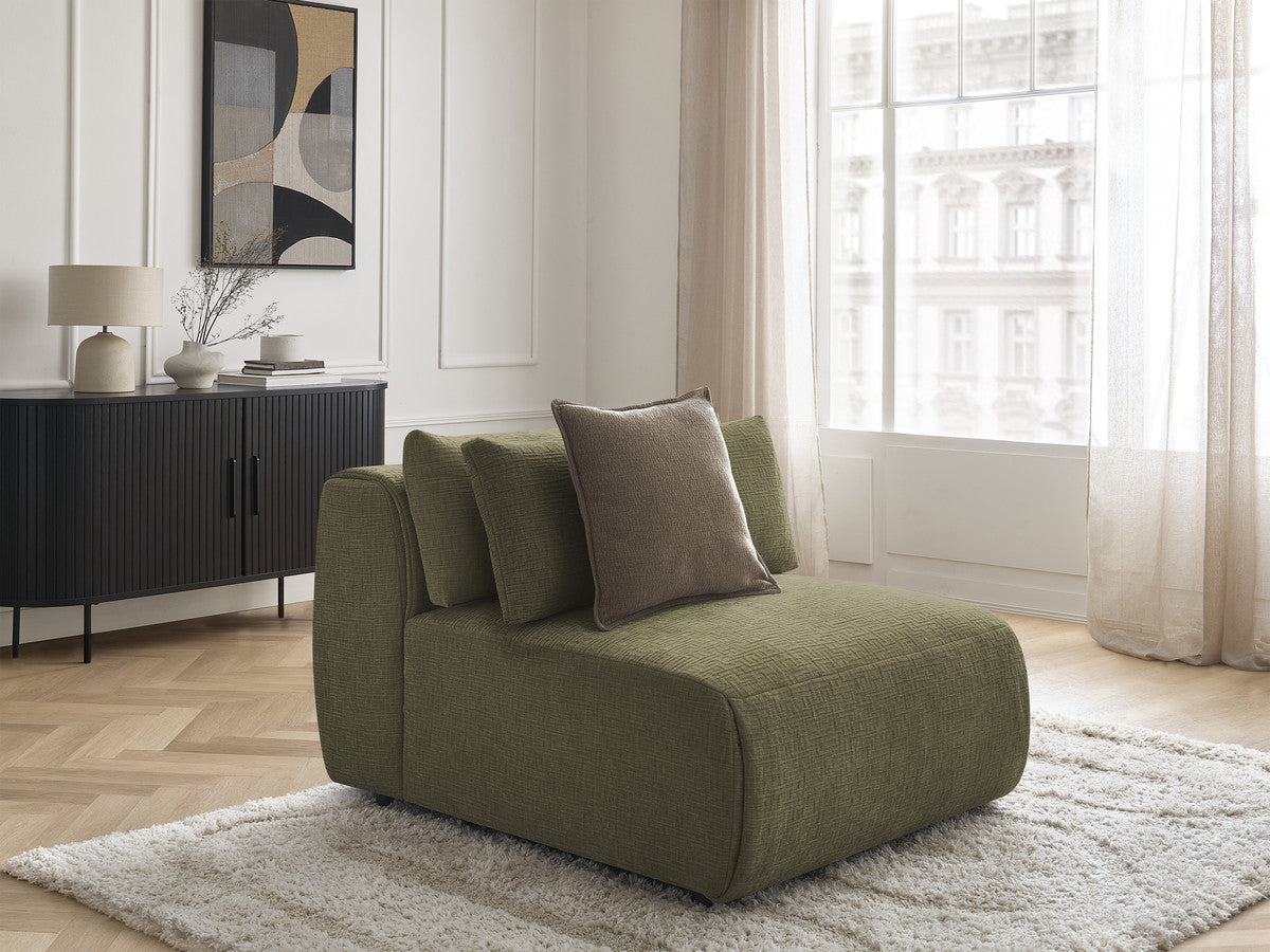 Chauffeuse 1 place avec têtière pour canapé modulable JANA tissu texturé