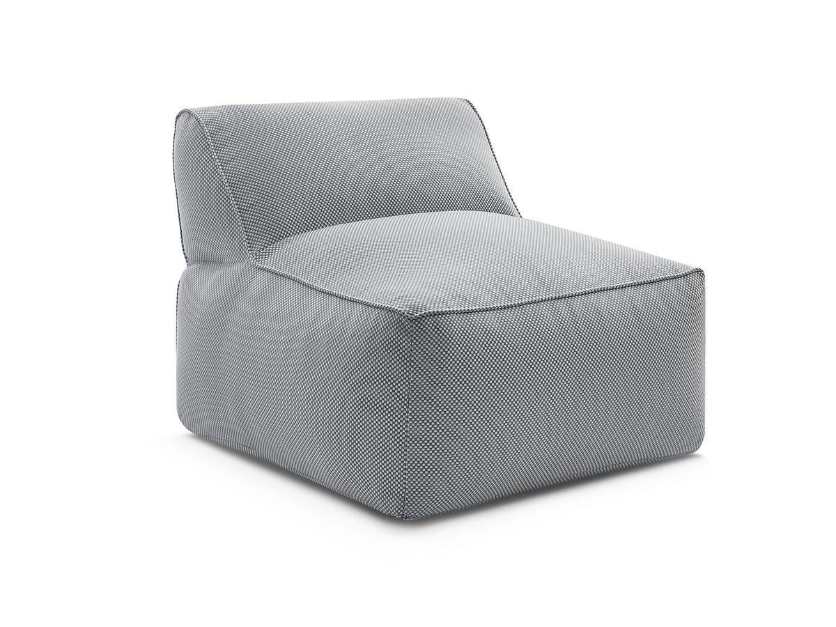 1-zits fauteuil zonder armleuningen voor modulaire tuinbank RIVIERA in gemêleerde stof