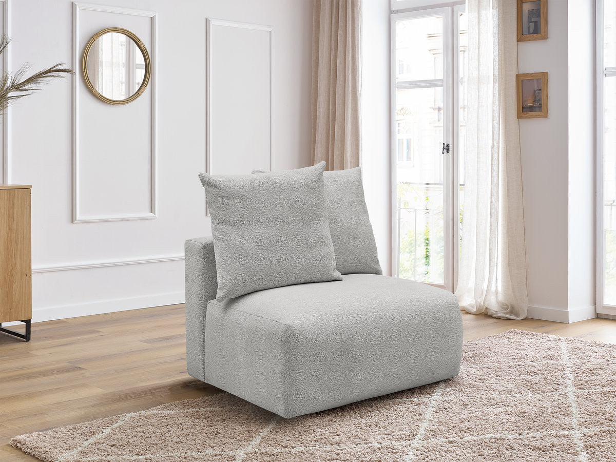 Chauffeuse 1 place sans accoudoir pour canapé modulable VOLTAIRE tissu chiné