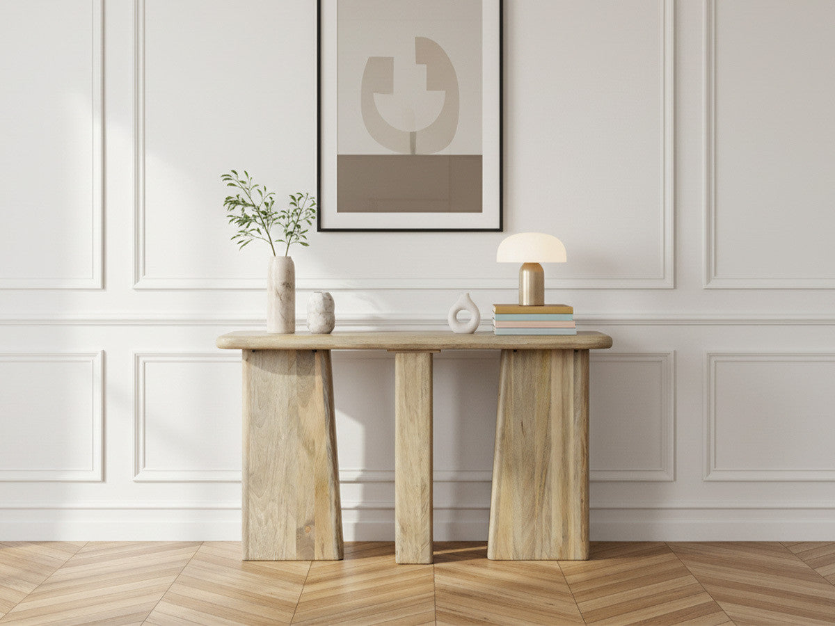 Console 132 cm BRUNELLE bois massif de manguier