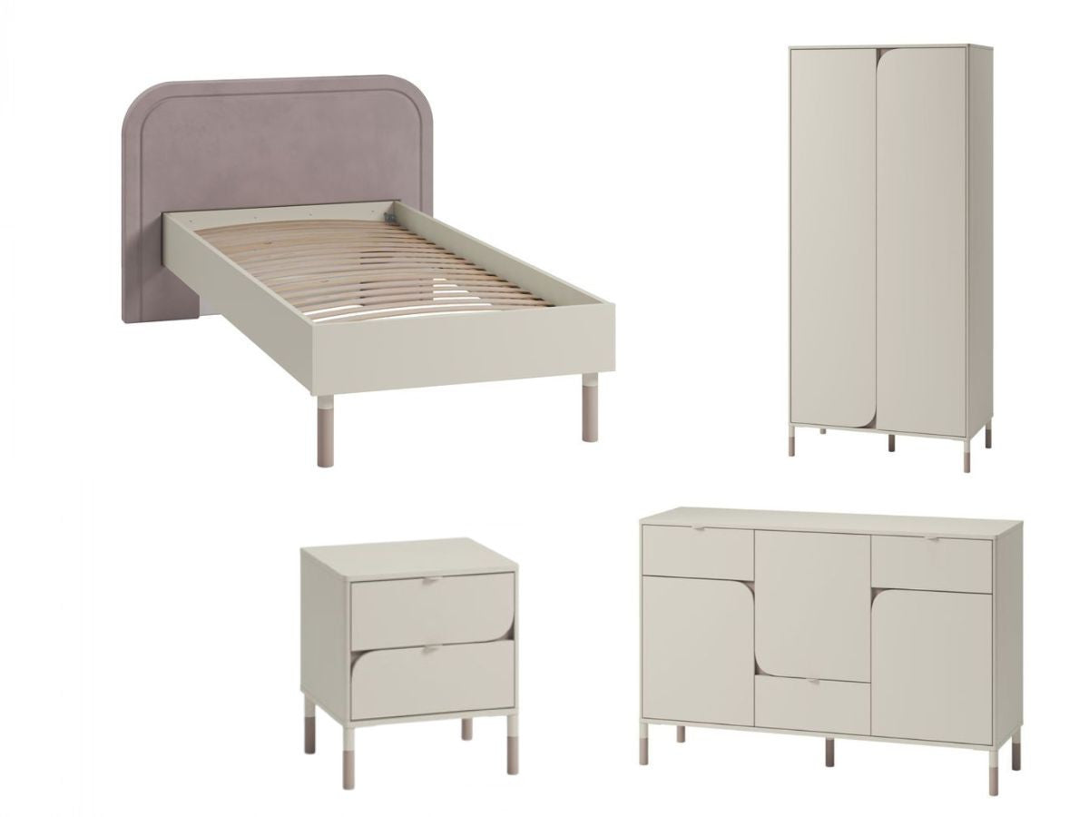 Ensemble lit enfant BOREO avec commode + armoire + chevet