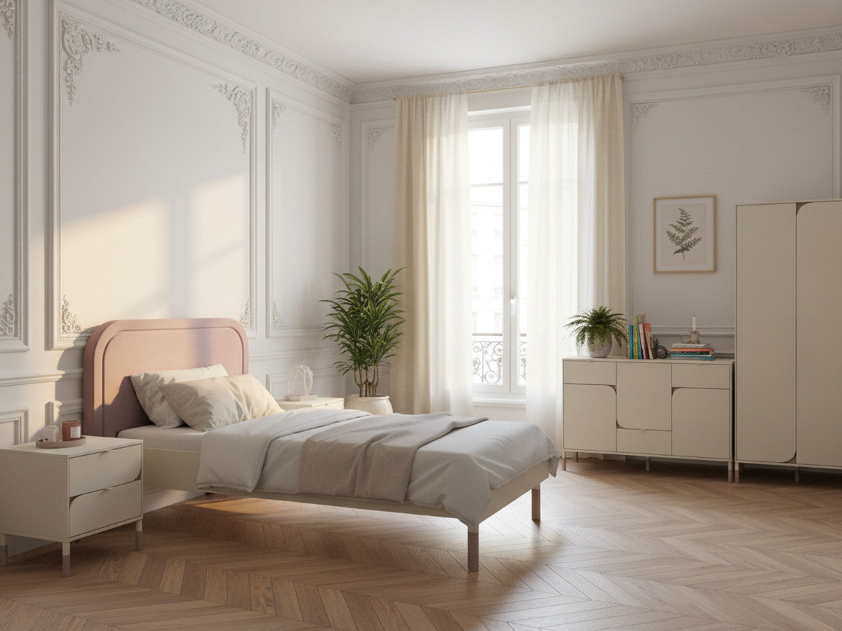 BOREO kinderbedset met ladekast + kledingkast + nachtkastje