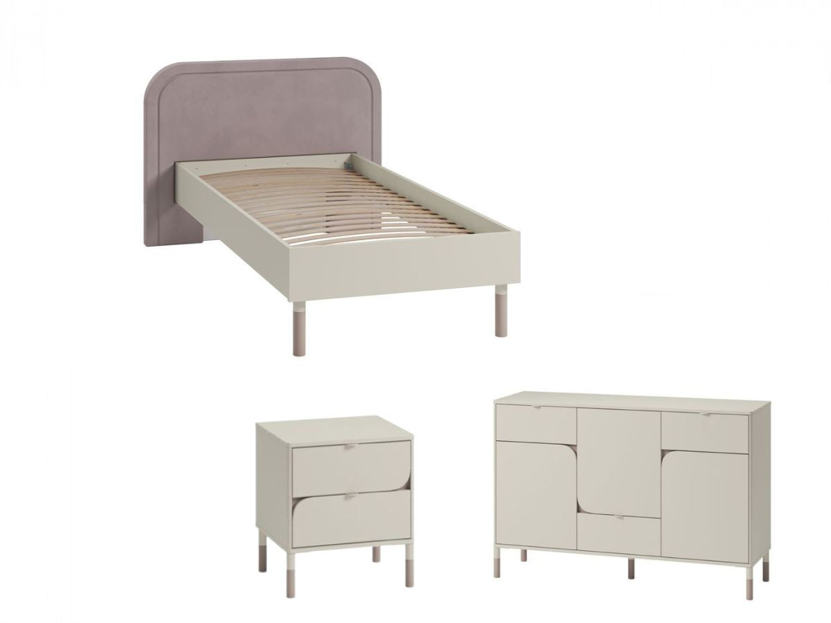 Ensemble lit enfant BOREO avec commode + chevet