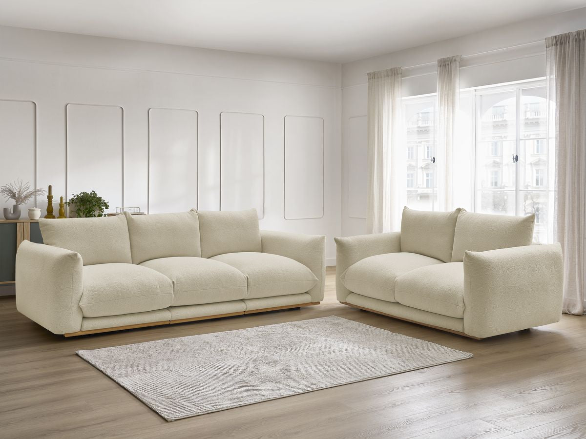 ERNEST vaste rechte bankset 3 + 2 zitplaatsen in badstof