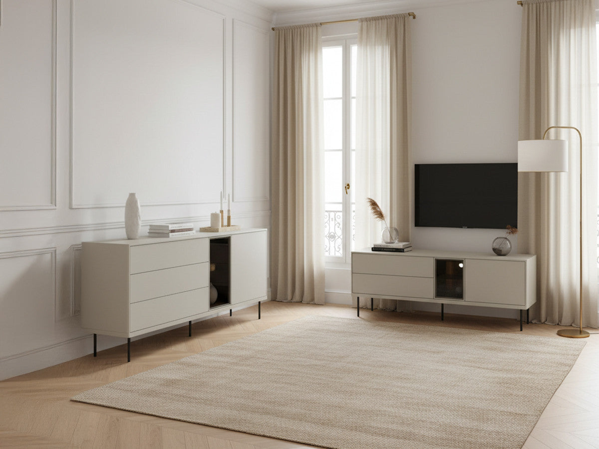 Ensemble ESPERA avec buffet 161 cm + meuble TV 161 cm avec LEDS
