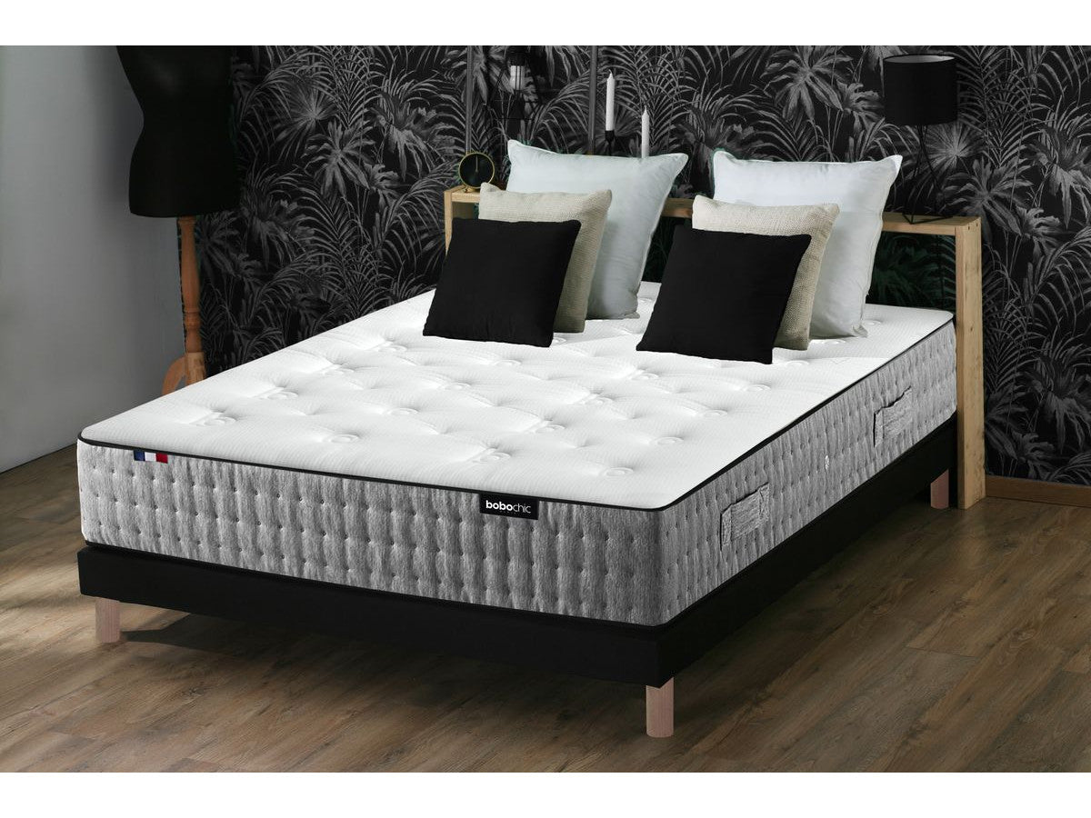 Ensemble matelas CAPUCINE 30 cm 672 ressorts ensachés 7 zones + sommier tapissier