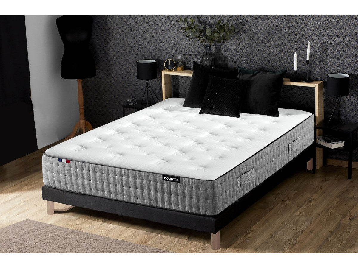 Ensemble matelas JOSEPHINE 30 cm 672 ressorts ensachés + sommier tapissier