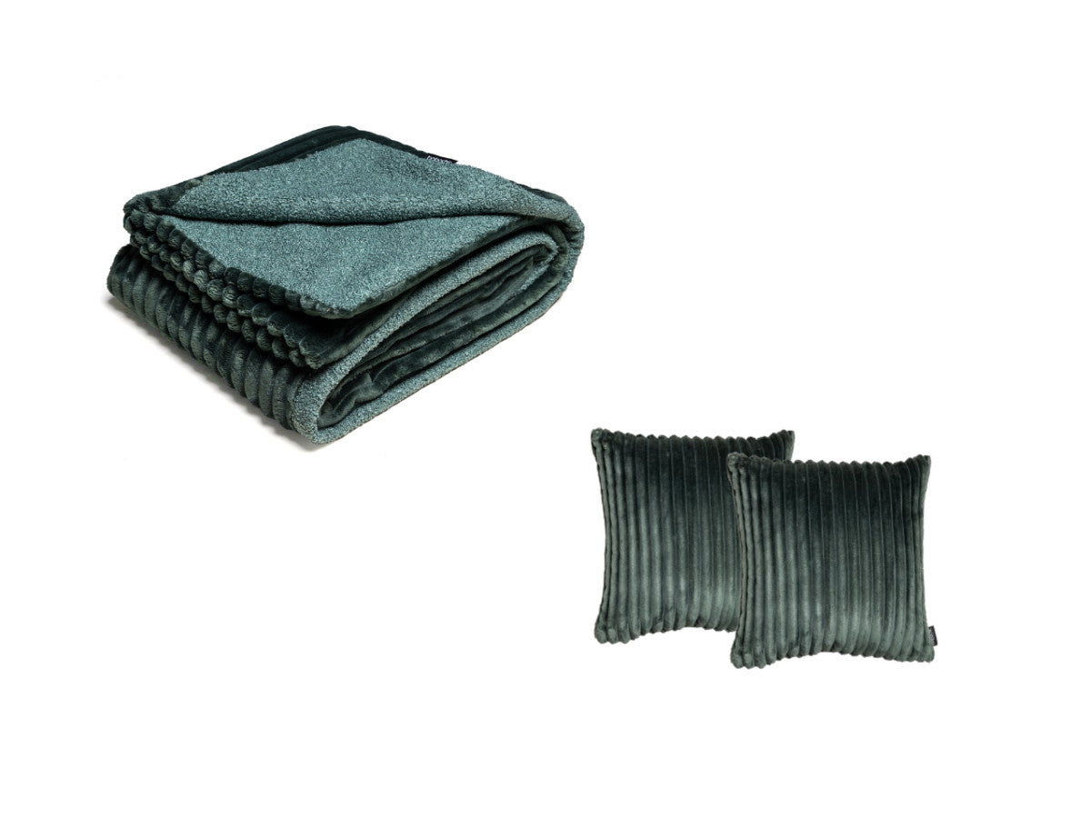 Ensemble OSLO avec plaid 140 x 180 cm + 2 coussins