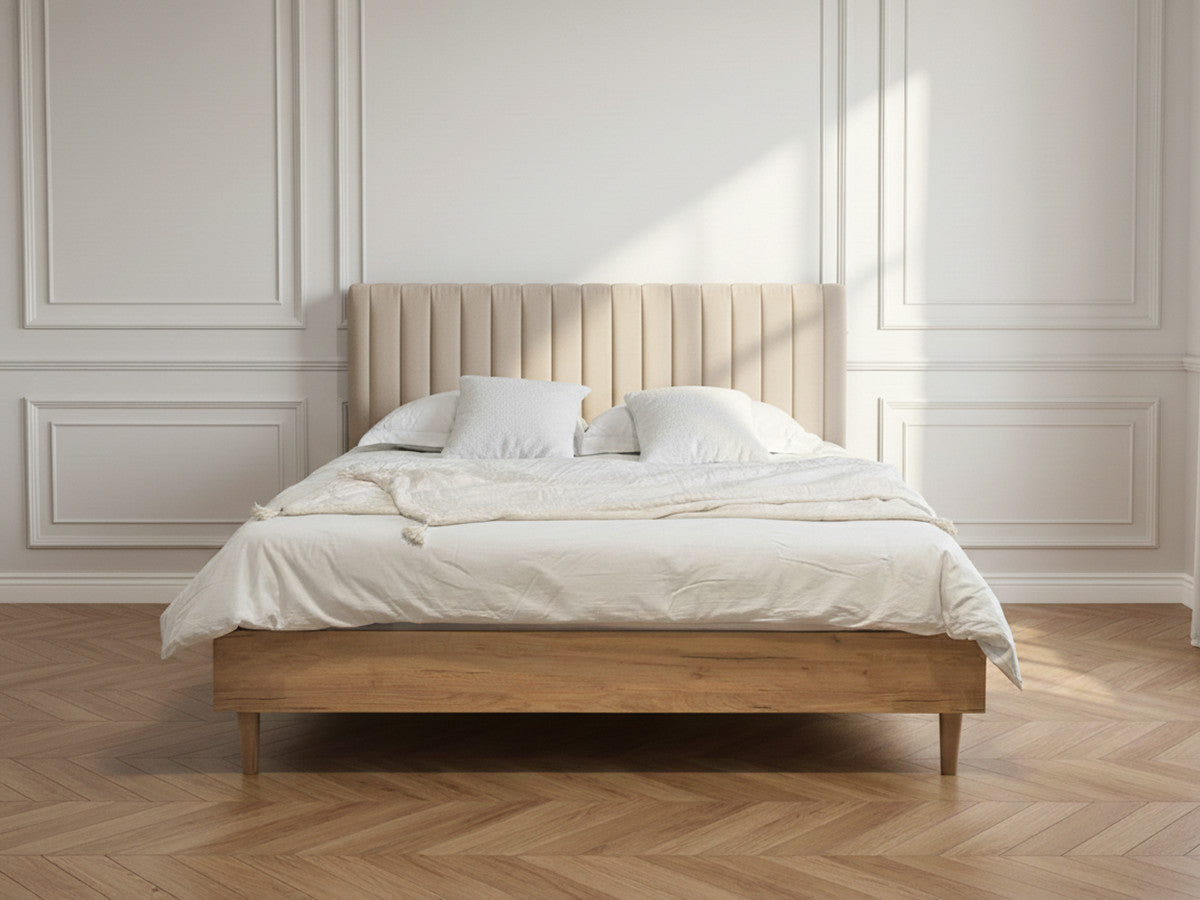 OCEANE VELOURS bed met massieve lattenbodem