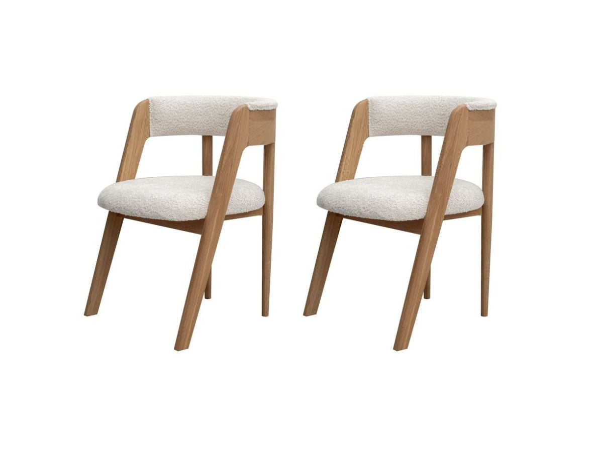 Lot de 2 chaises BASTIDE placage chêne massif et tissu bouclette