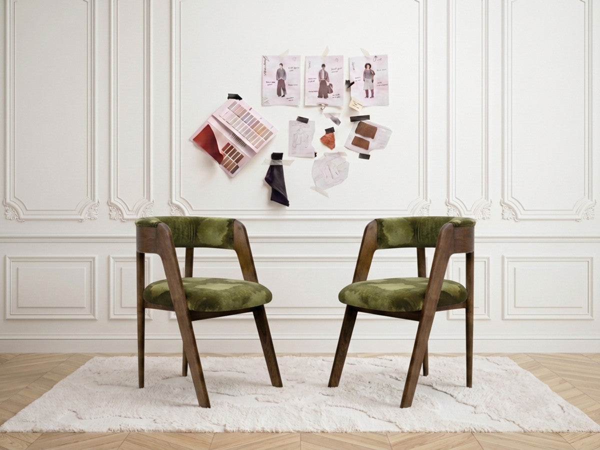 Lot de 2 chaises BASTIDE tissu velours de soie
