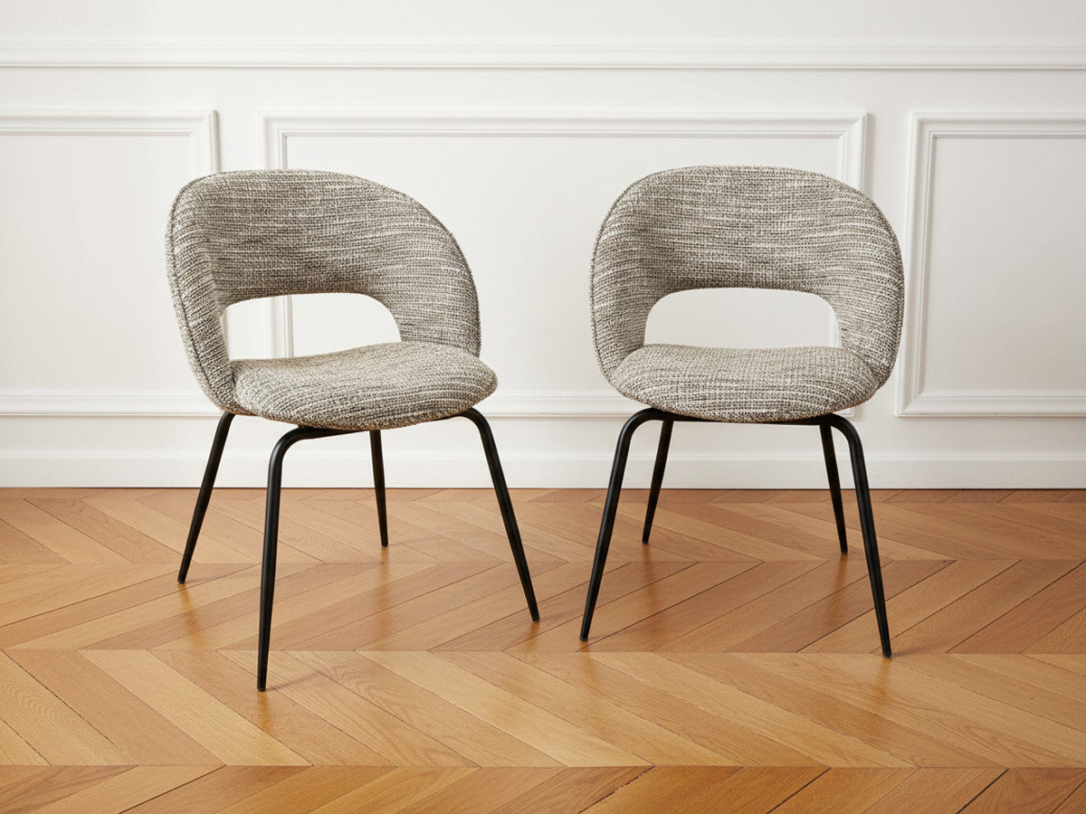 Set van 2 DOMI stoelen in gem?leerde stof