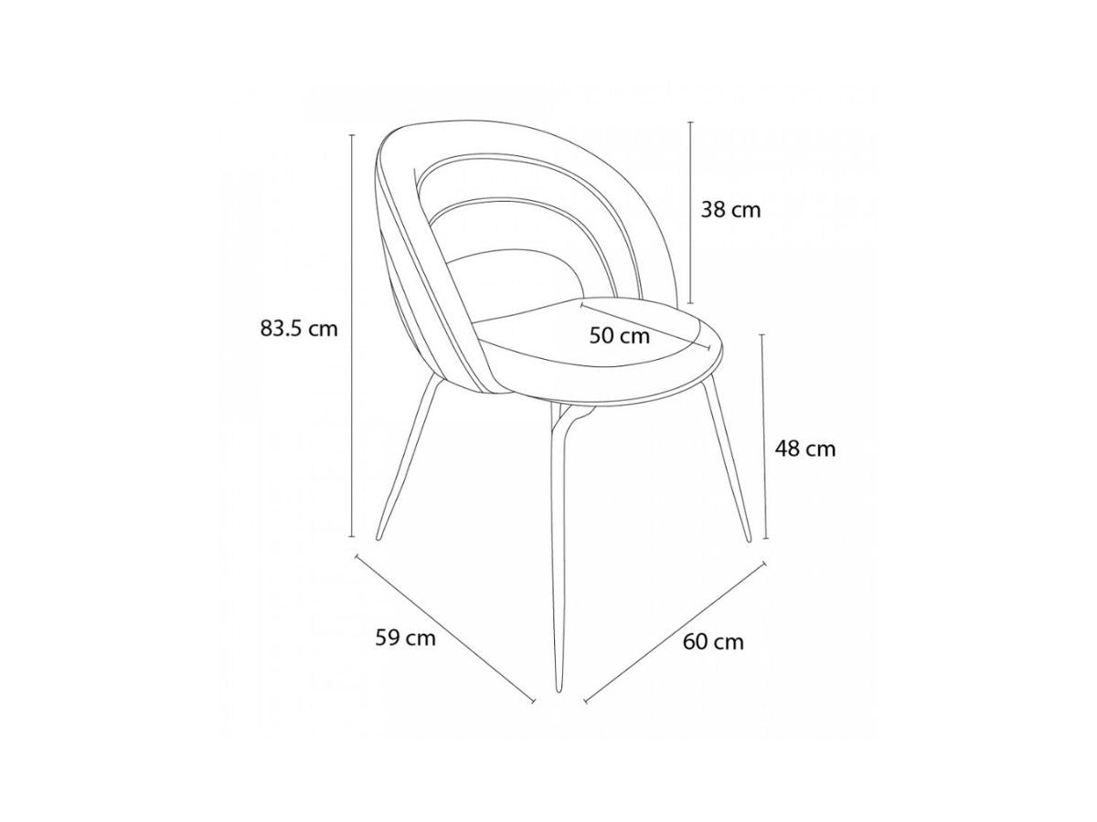 set van 2 domi stoelen met structuurstof gekleurd gris clair