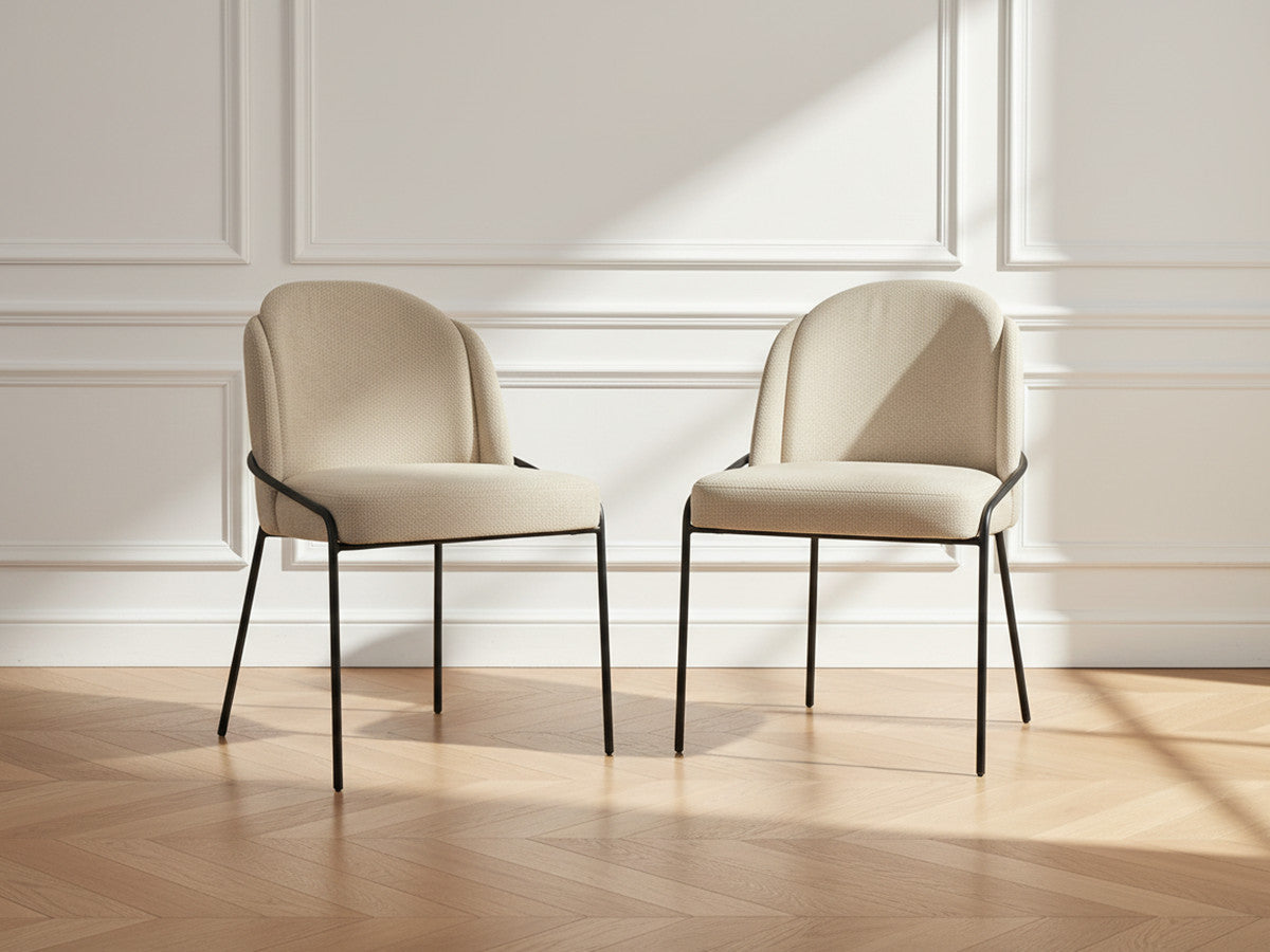 Lot de 2 chaises MAYA tissu texturé