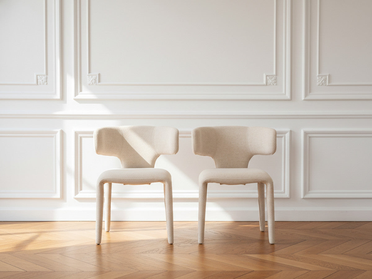 Set van 2 MILA stoelen in structuurstof