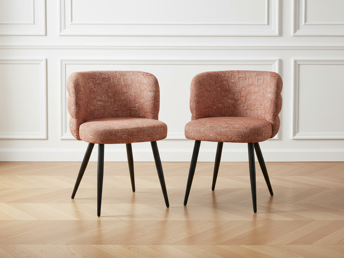 Lot de 2 chaises SOLEA tissu à motifs