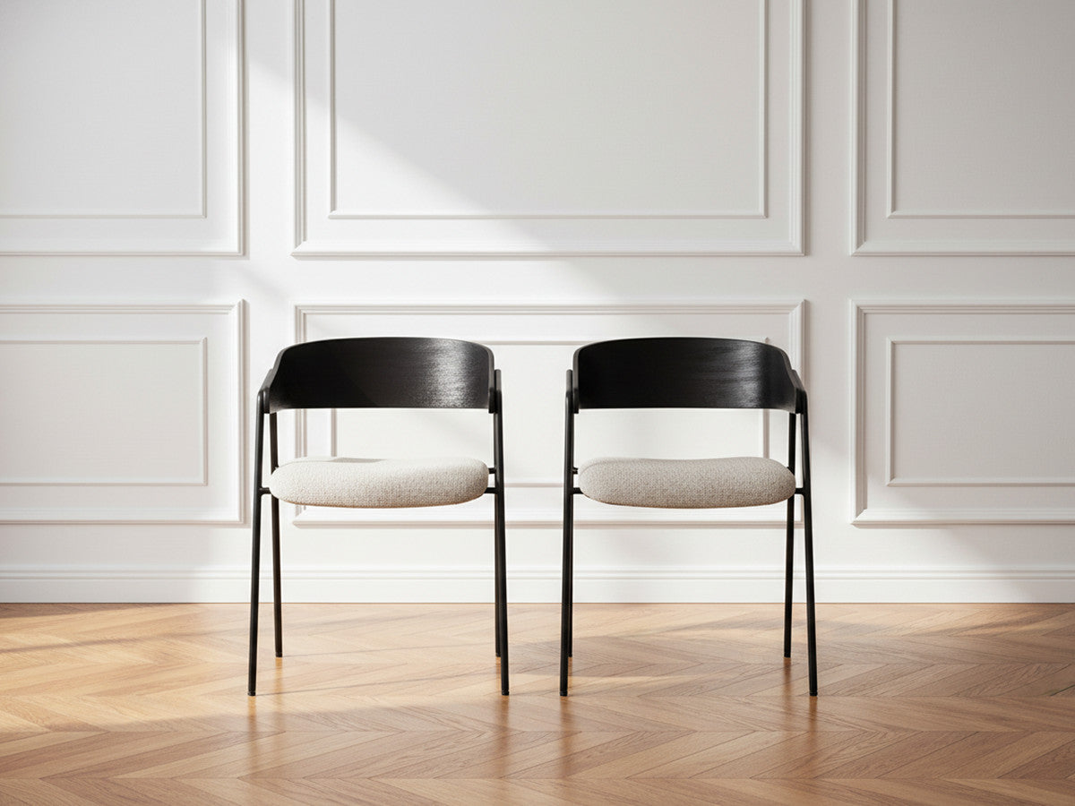 Lot de 2 chaises SOREN tissu texturé