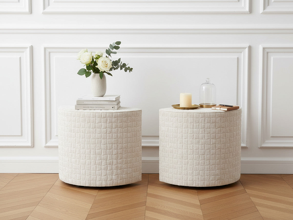 Lot de 2 chevets NOAM tissu texturé recyclé