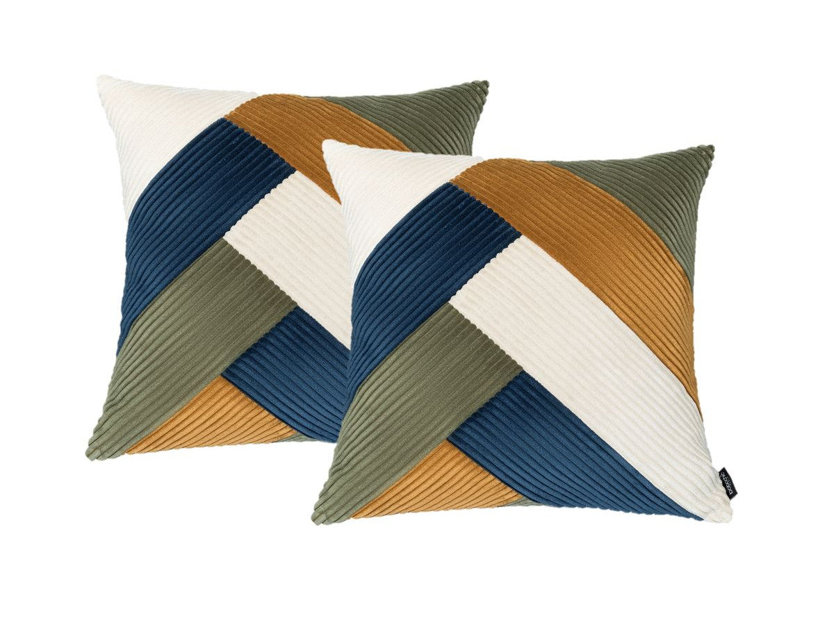 Lot de 2 coussins patchwork réversibles LARA