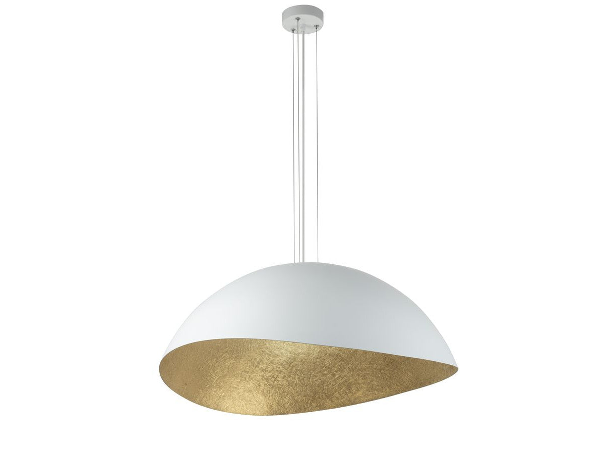 lustre altea bicolore blanc en acier de couleur or