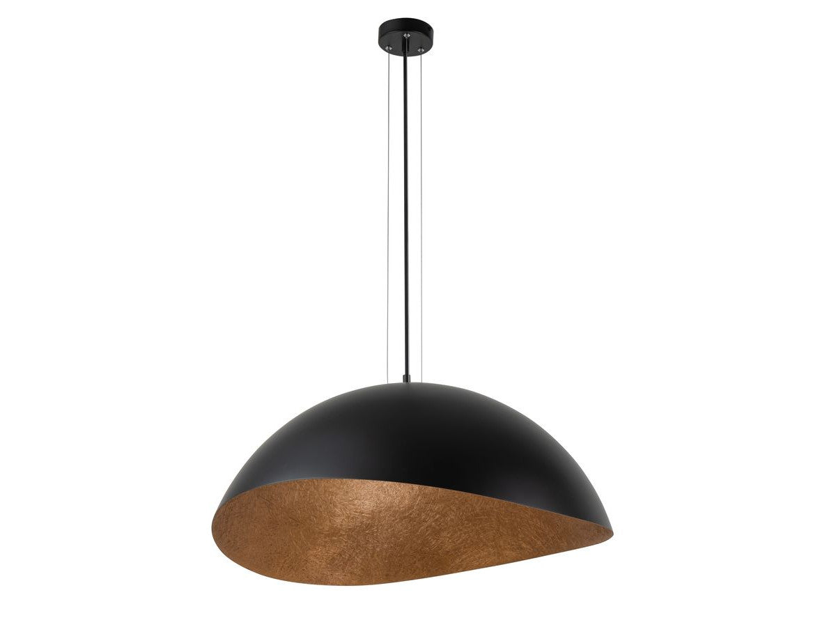 lustre altea bicolore noir en acier de couleur orange