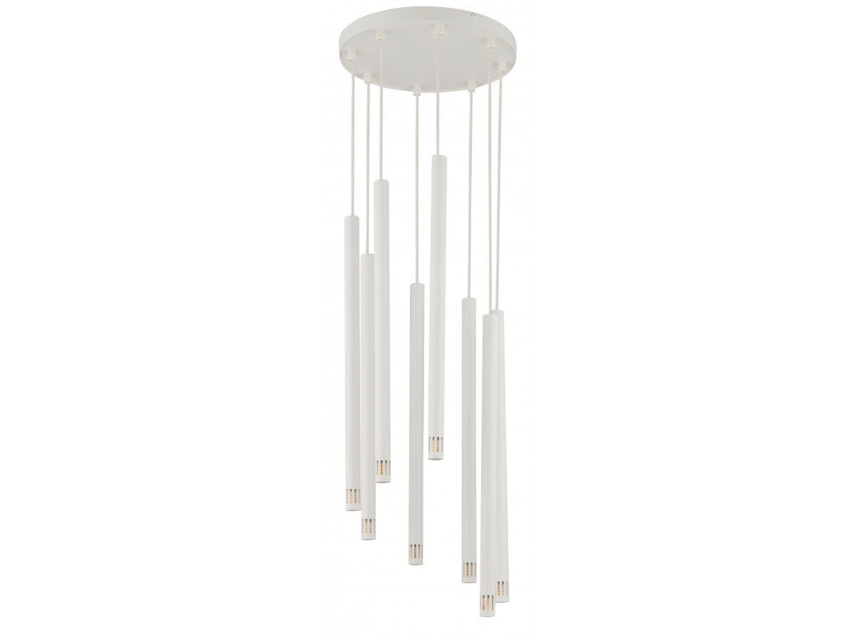 lustre janice en acier de couleur blanc