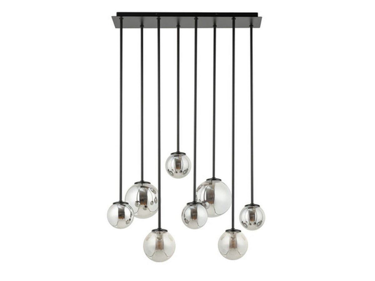 lustre long ambroise en acier de couleur gris