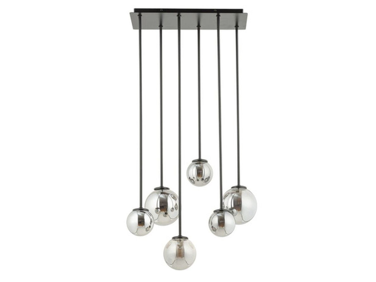 lustre long ambroise en acier de couleur gris