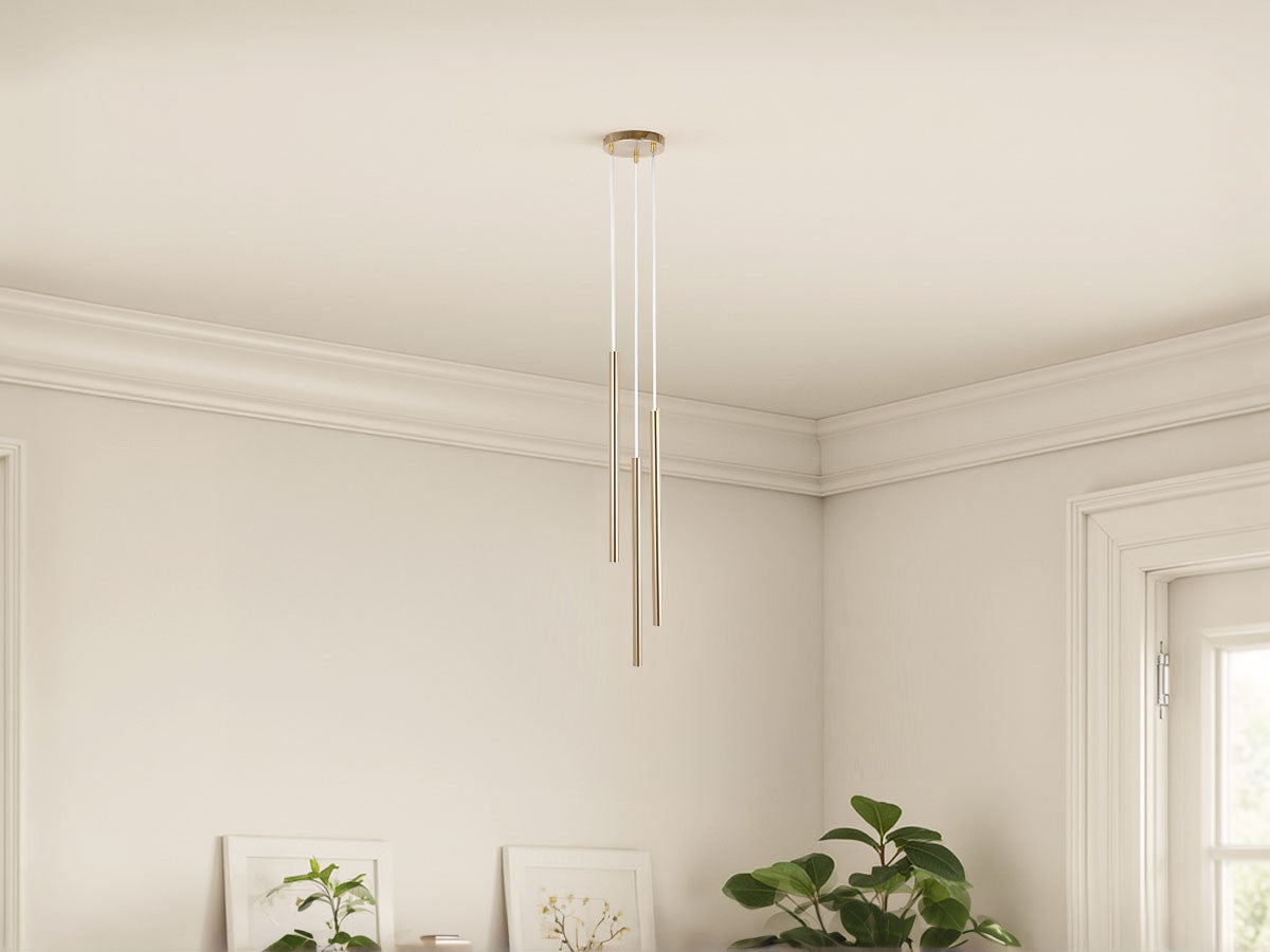 Lustre long KALINA en acier