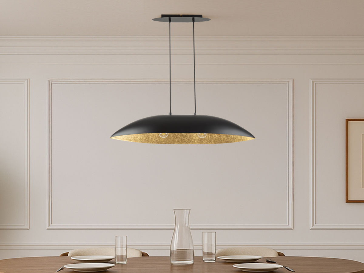 Lustre OREA bicolore noir en acier