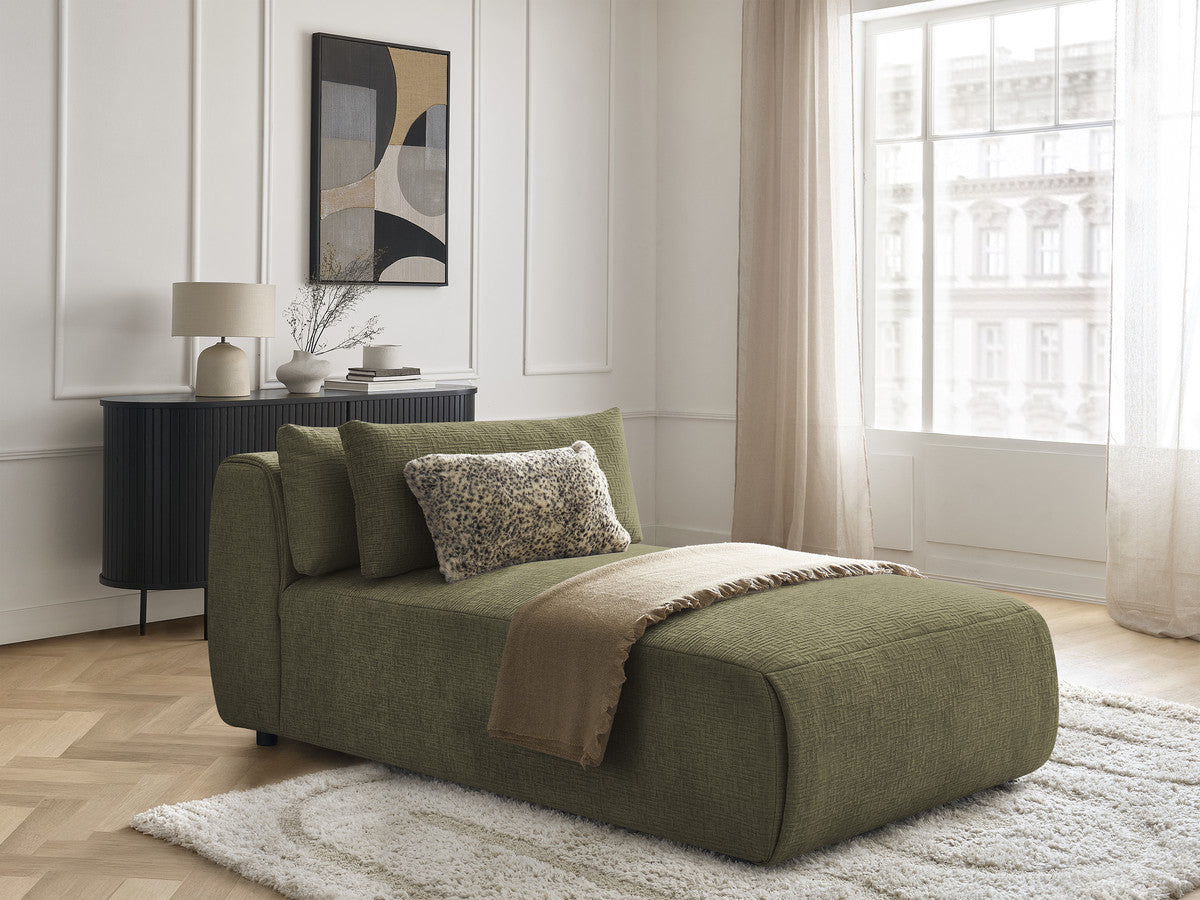 Méridienne avec têtière pour canapé modulable JANA tissu texturé