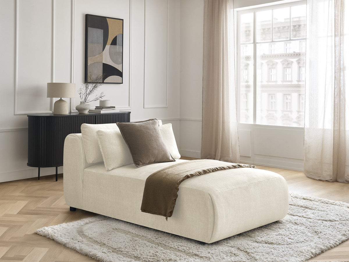 Méridienne avec têtière  pour canapé modulable JANA tissu velours