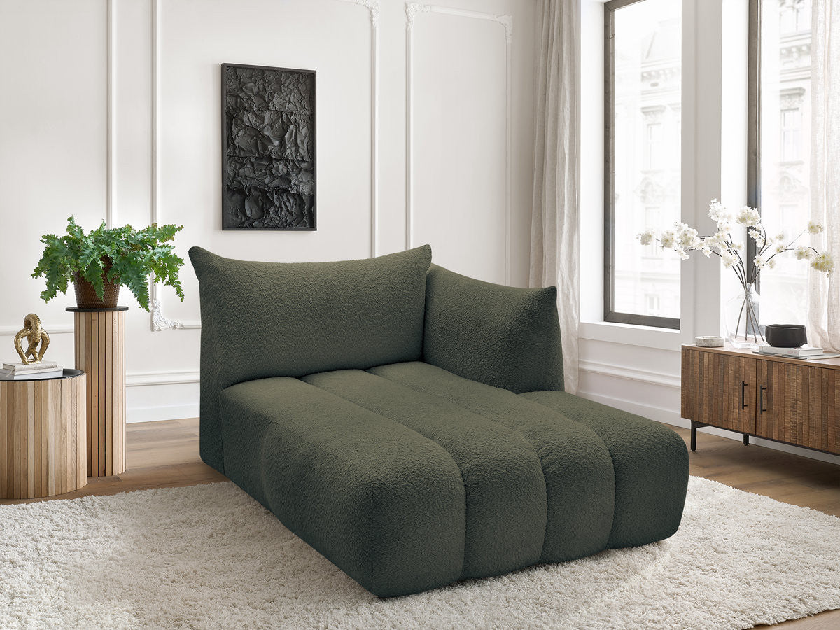 Méridienne pour canapé modulable AZRA tissu bouclette