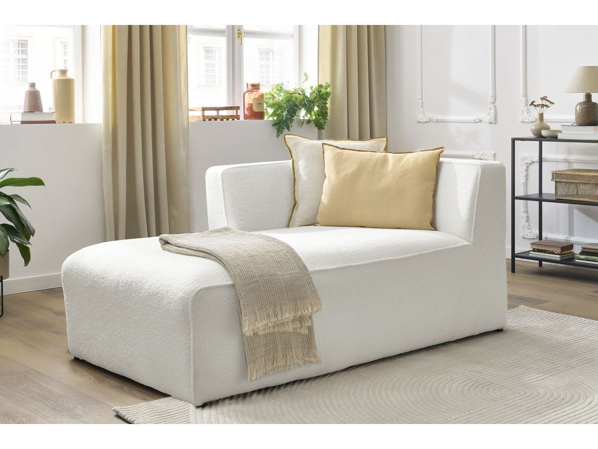 Méridienne pour canapé modulable MEGEVE tissu bouclette