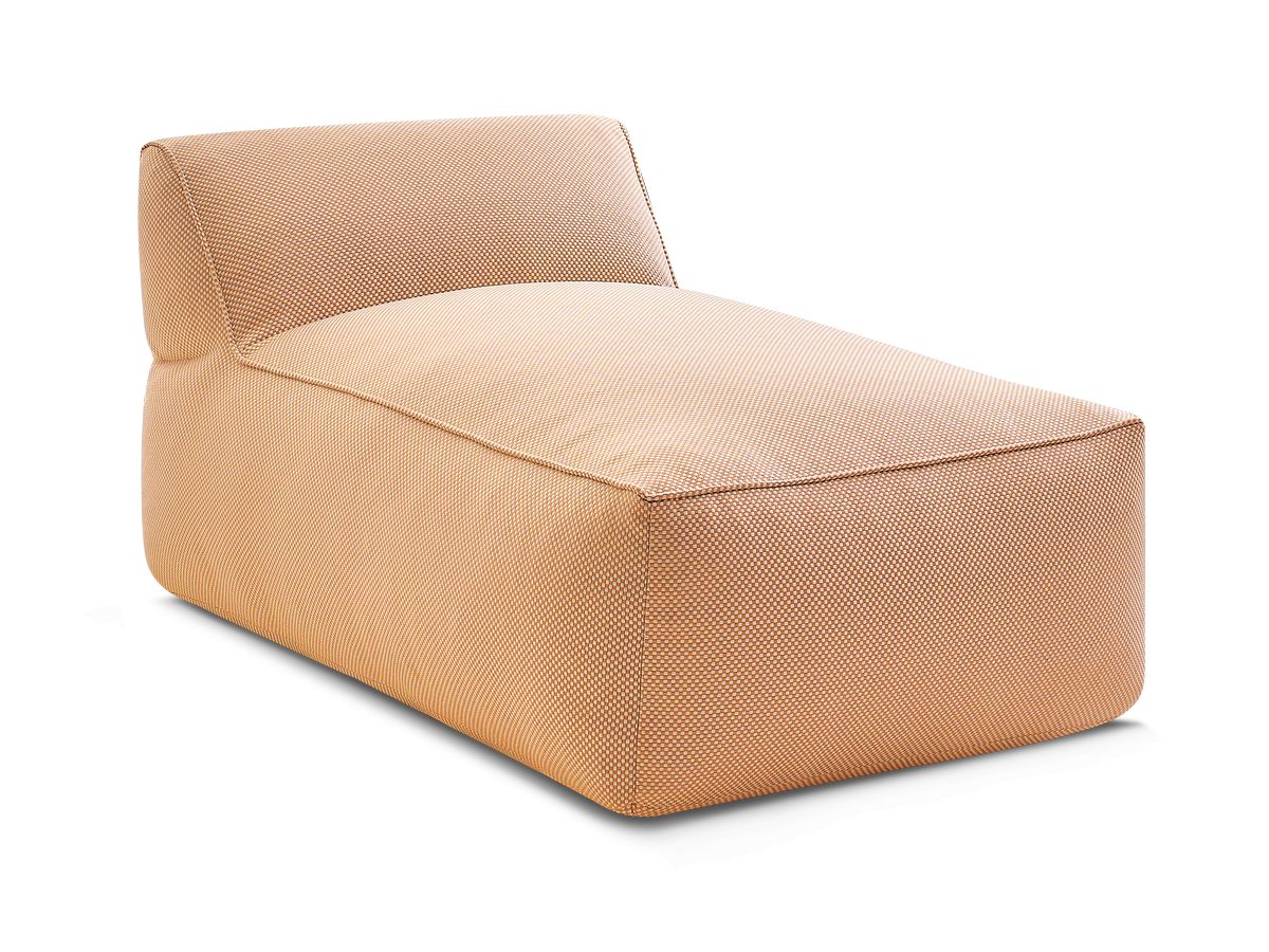 Chaise longue zonder armleuningen voor de modulaire tuinbank RIVIERA in gemêleerde stof