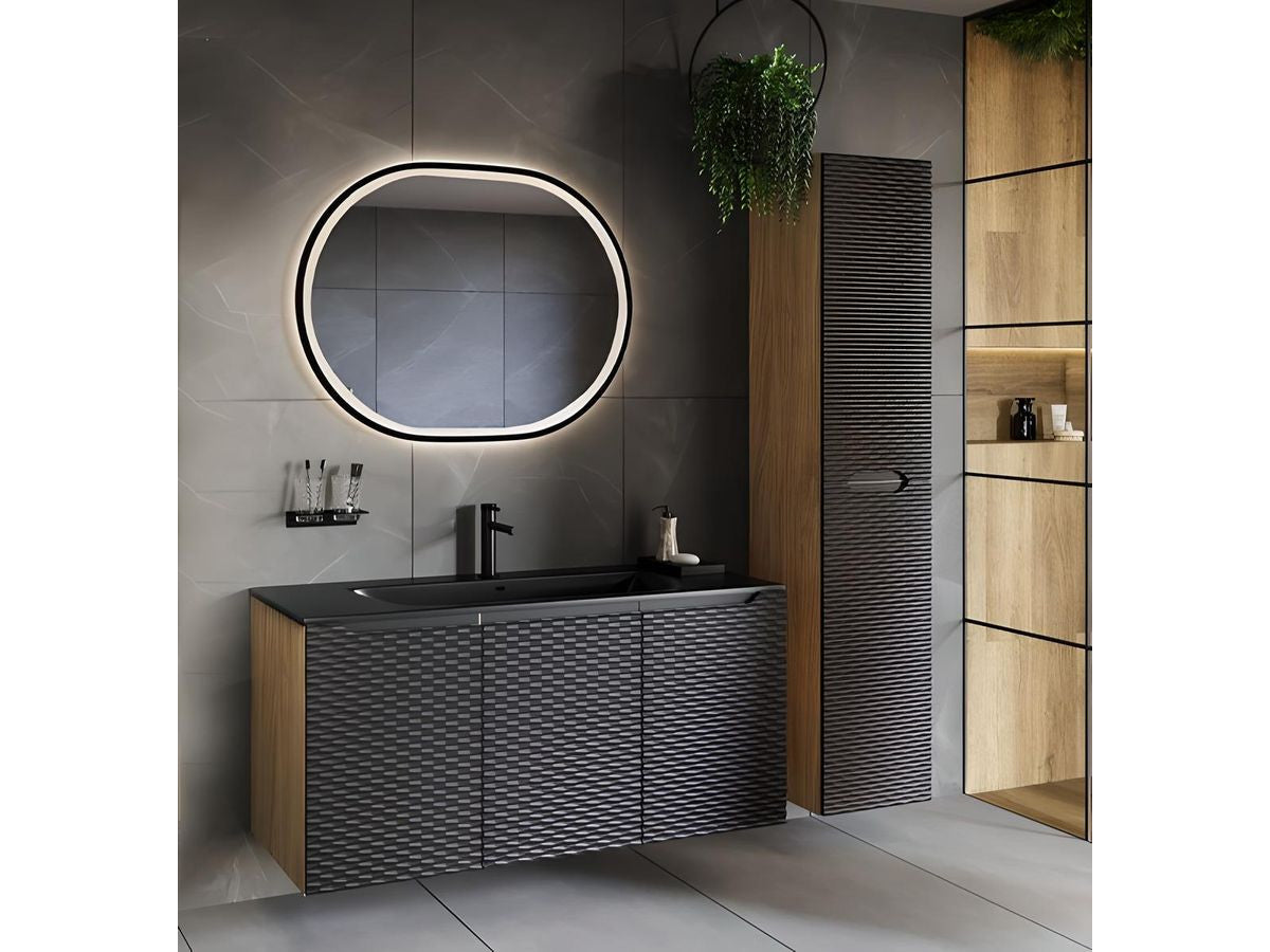 Meuble de salle de bain 120 cm EMORY noir