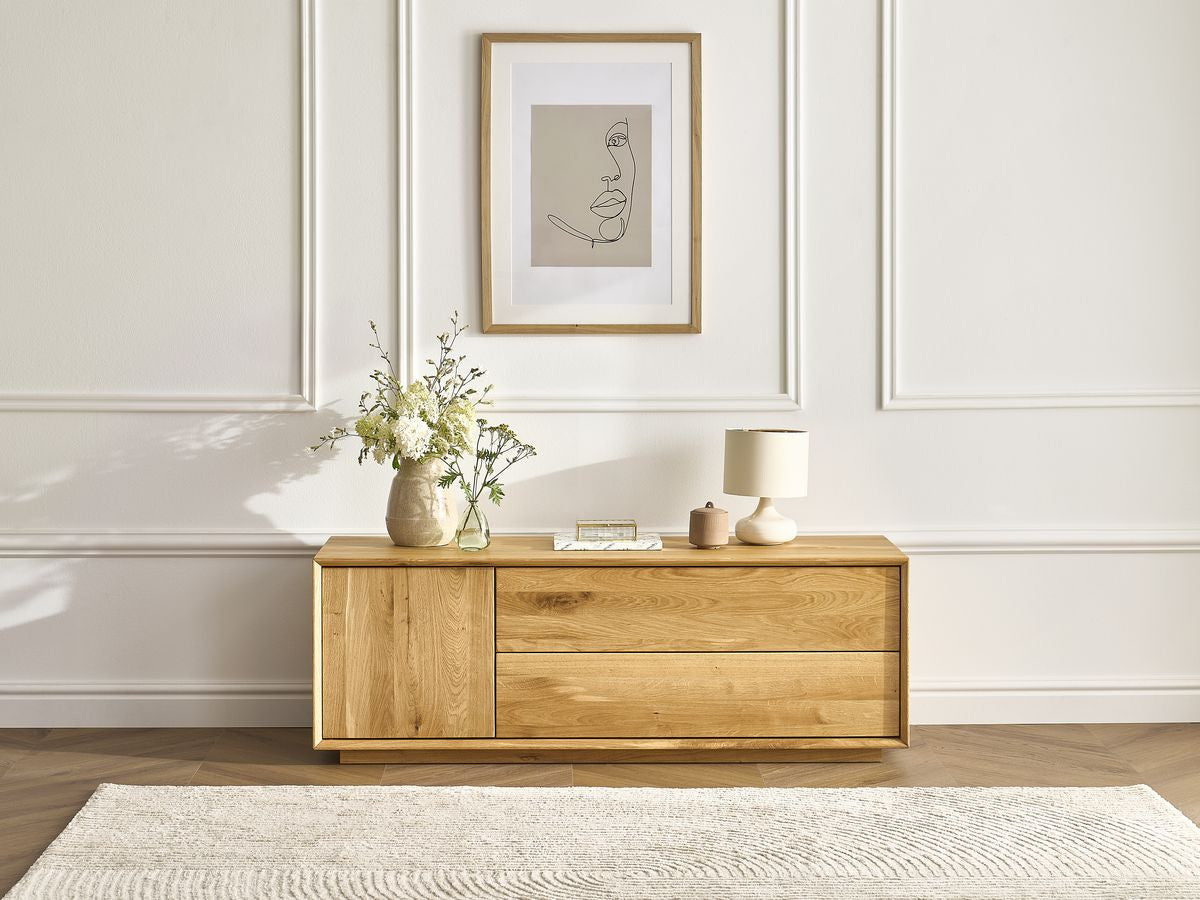 VICTORIA 1-deurs tv-meubel 137 cm massief eiken