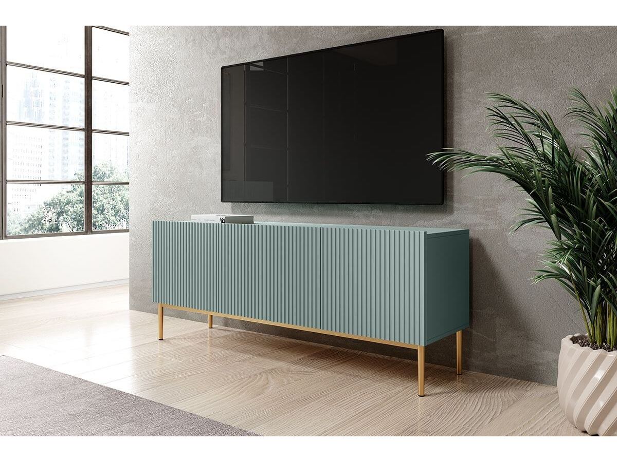 Meuble TV 150 cm KASHA Pieds or