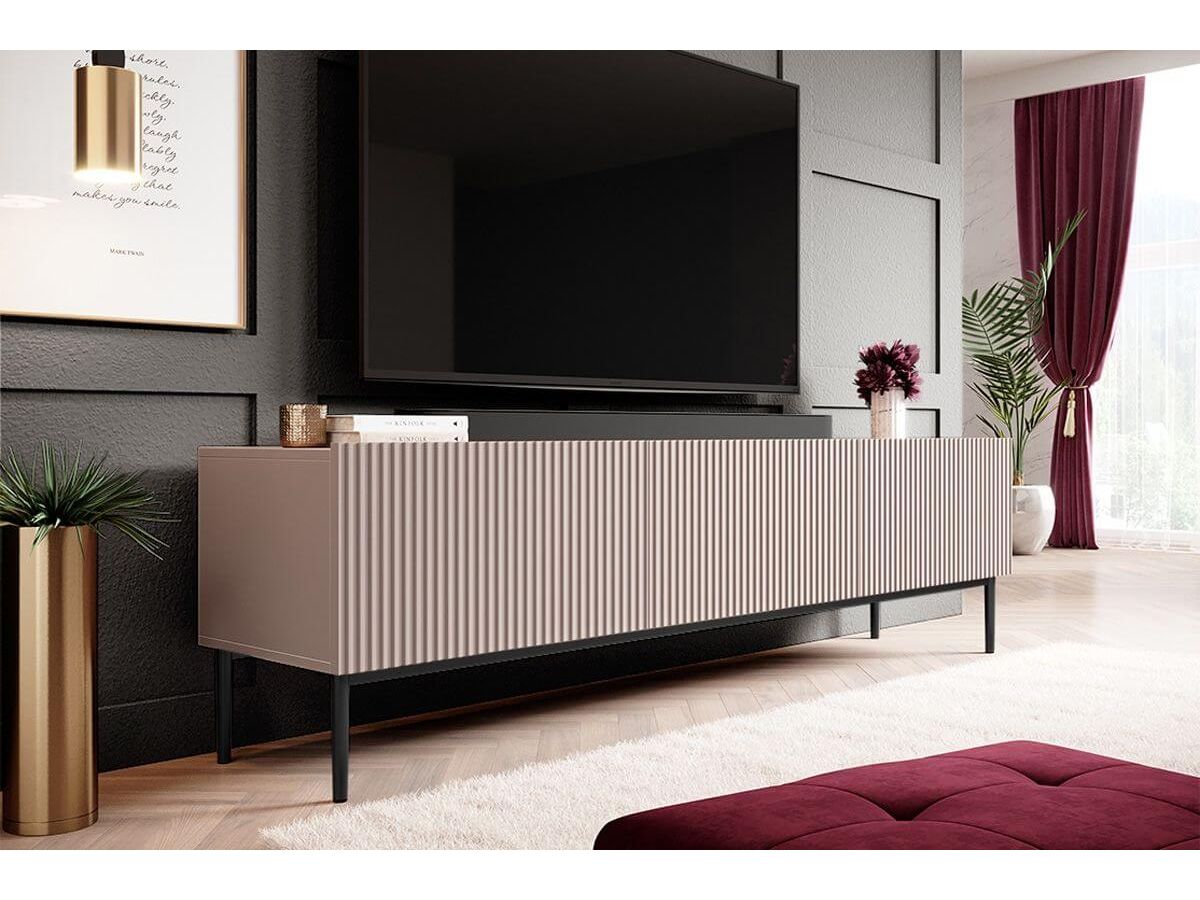 Meuble TV 200 cm KASHA Pieds noir