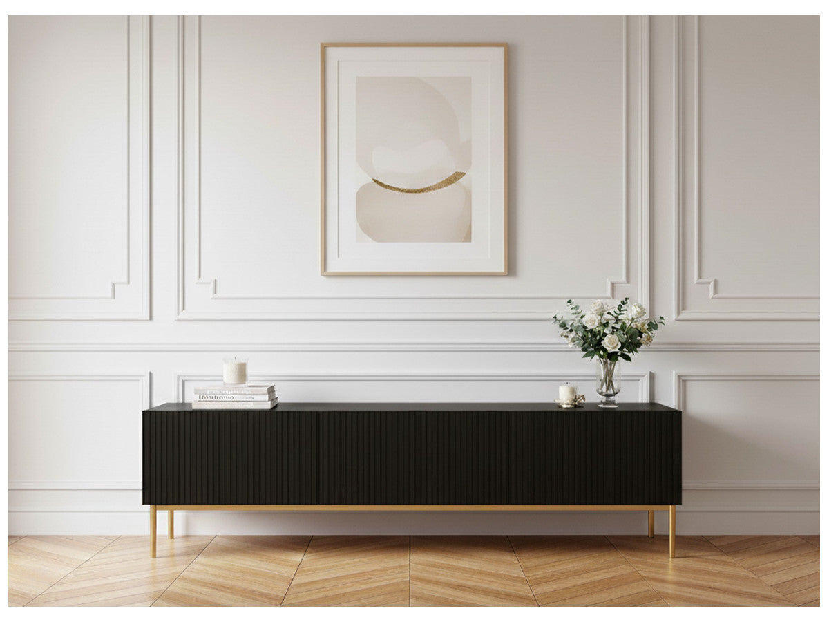 KASHA 200 cm tv-meubel met gouden poten