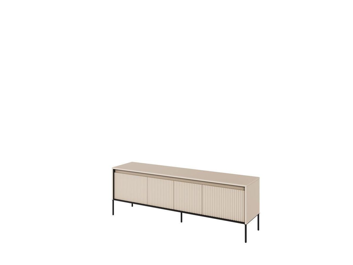 Meuble TV 4 portes 167 cm LENARA avec tasseaux et LED
